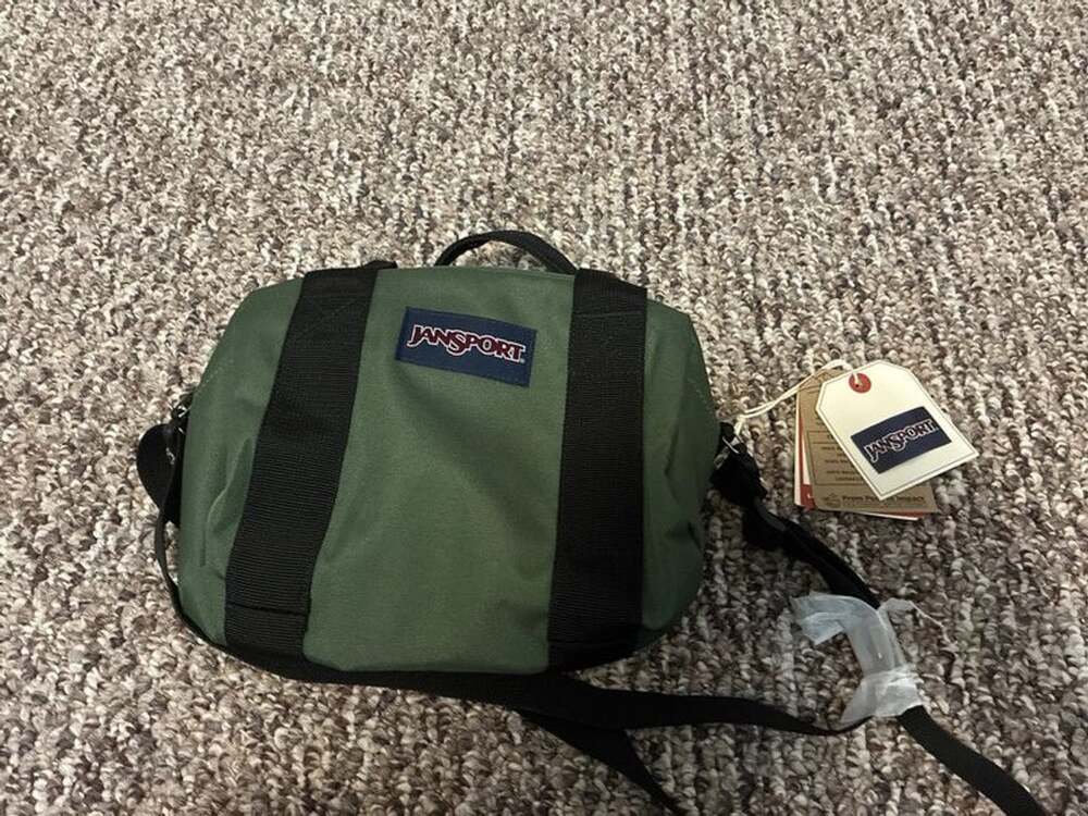 NWT green jansport mini duffel crossbody bag